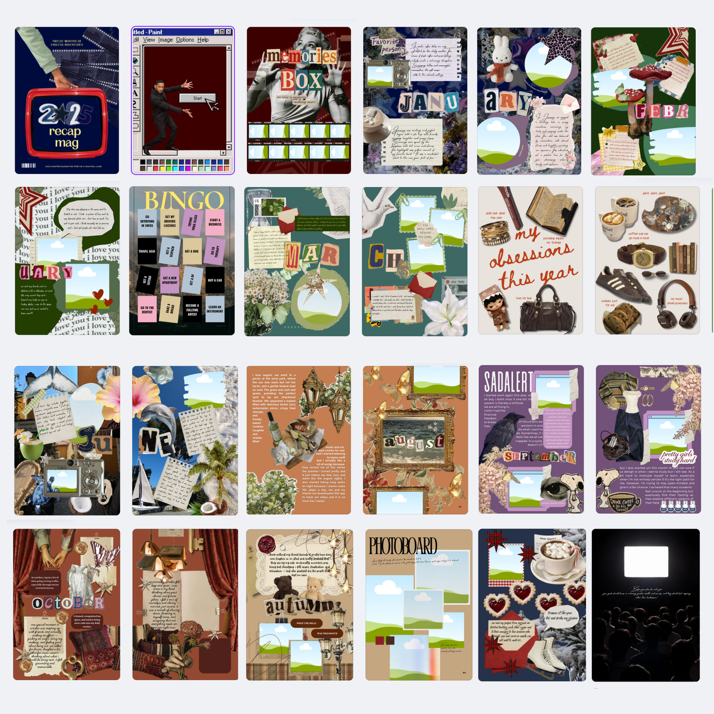 Year Recap Magazine | Journal | Scrapbook | Your Memories in one Magazine