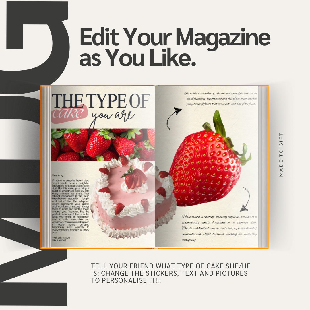 Customazable Birthday Magazine Template - DIY Gift | Personalized Gift | Birthday Keepsake | Editable Digital Template
