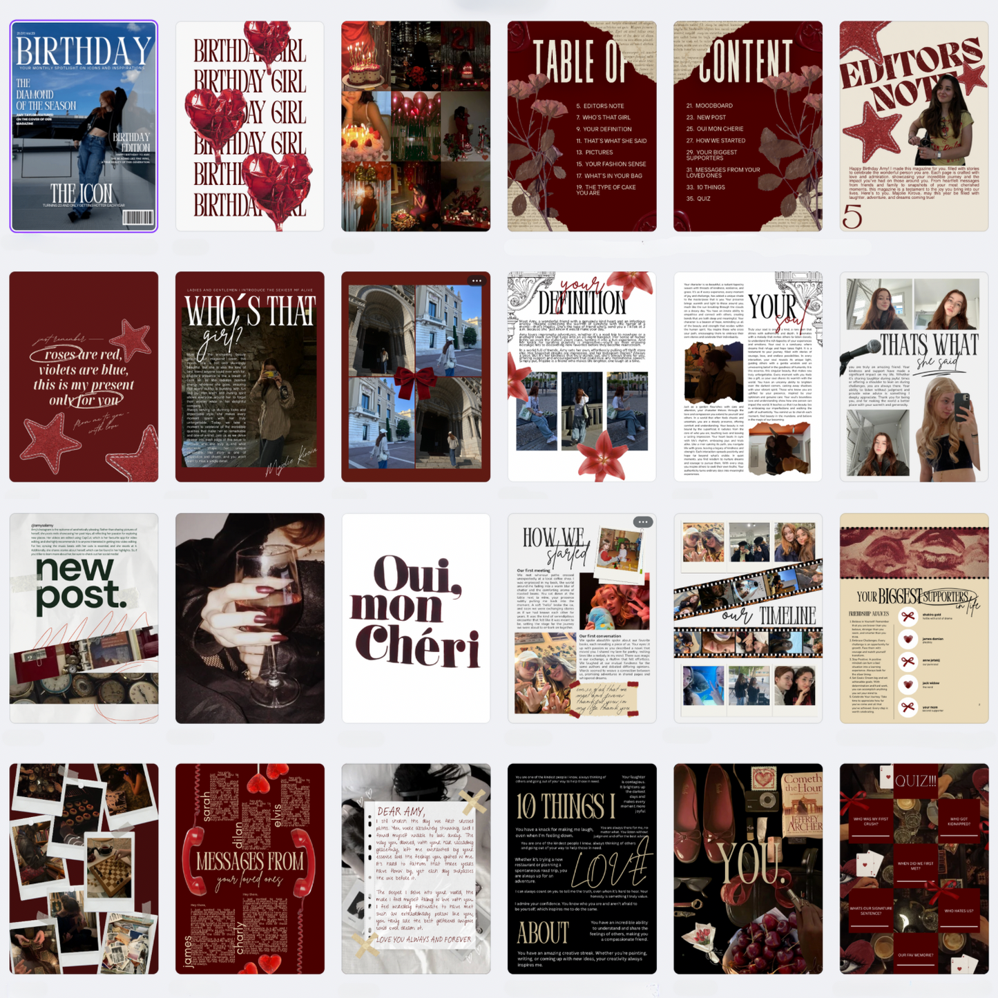 Customazable Birthday Magazine Template - DIY Gift | Personalized Gift | Birthday Keepsake | Editable Digital Template