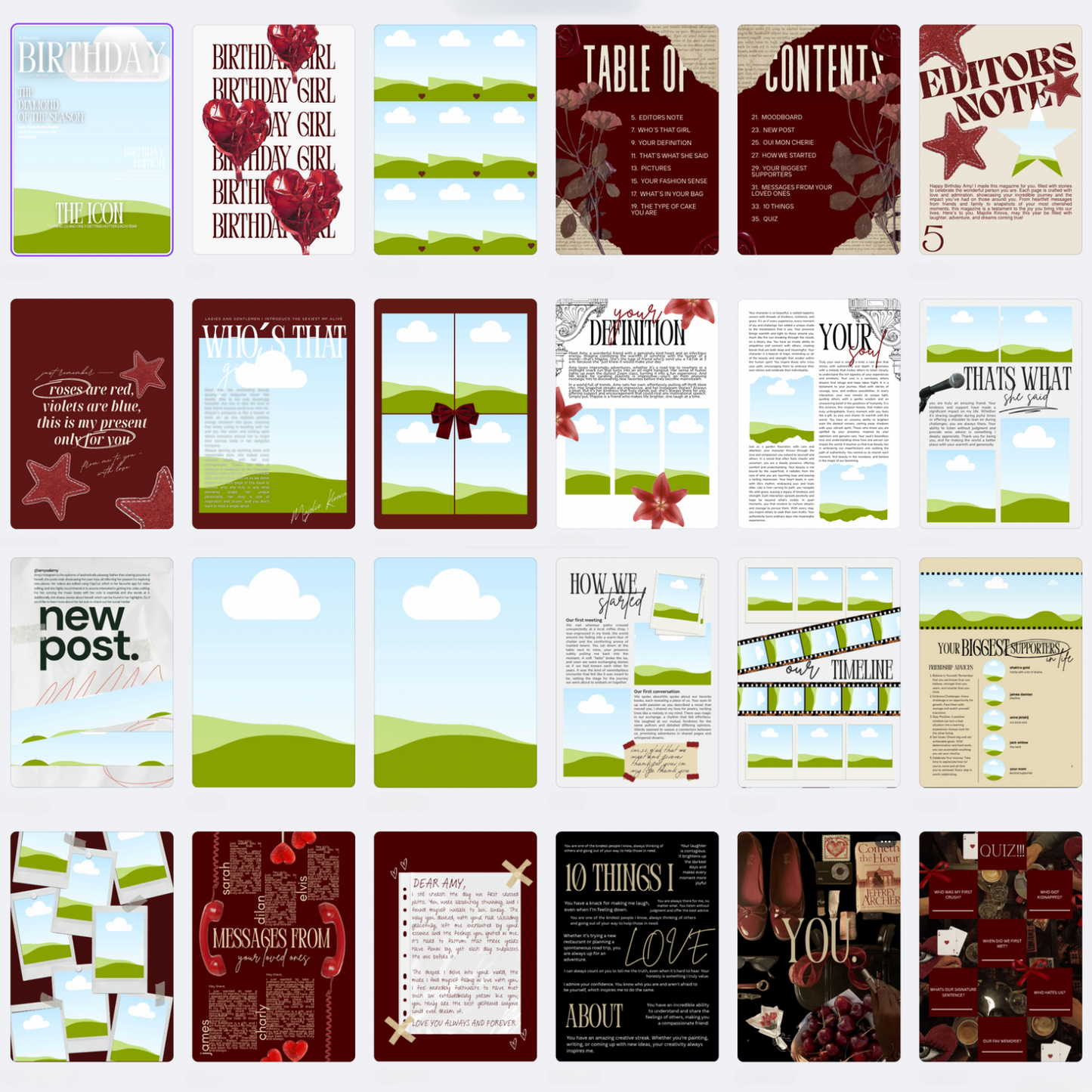 Customazable Birthday Magazine Template - DIY Gift | Personalized Gift | Birthday Keepsake | Editable Digital Template