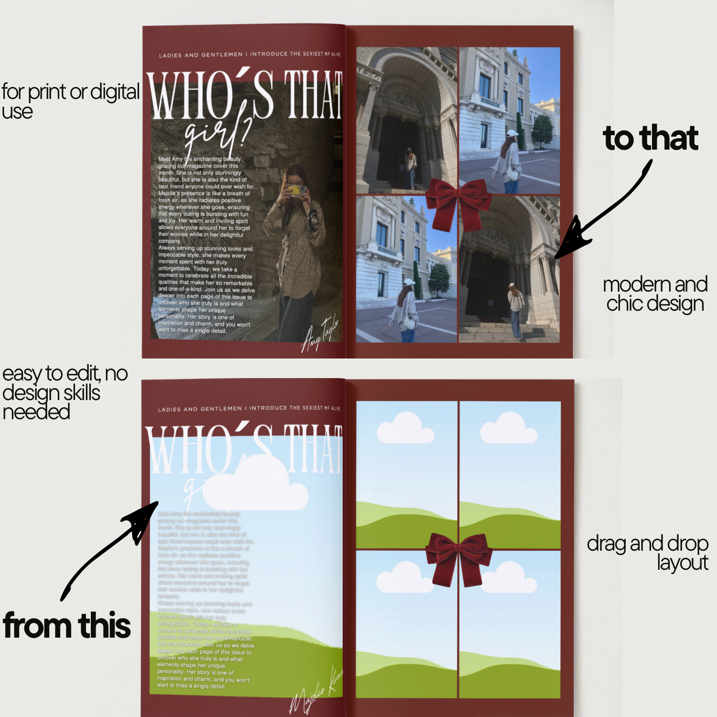 Customazable Birthday Magazine Template - DIY Gift | Personalized Gift | Birthday Keepsake | Editable Digital Template